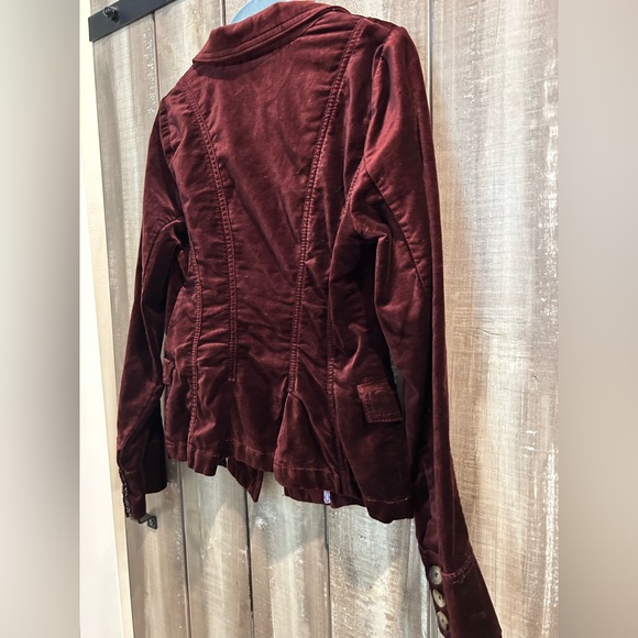 Anthropologie Deep Red Velvet Blazer - Picture 13 of 14